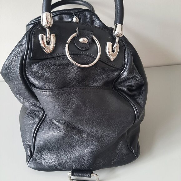 Amalfi - Black Leather Handbag - Picture 6 of 13